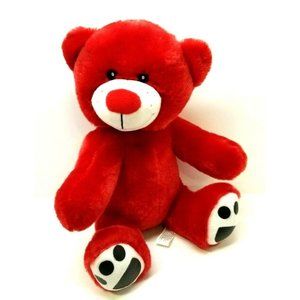 10" Redford Plush Stuffed Animal Red Teddy Bear Sitting (G26C)